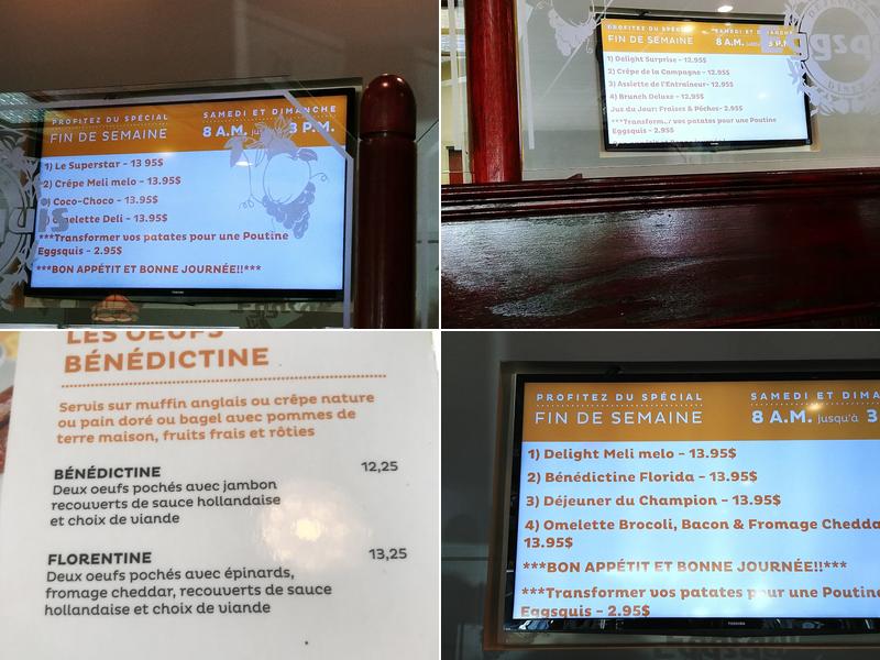 Eggsquis Menu