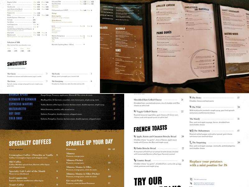 Péché Matinal Menu