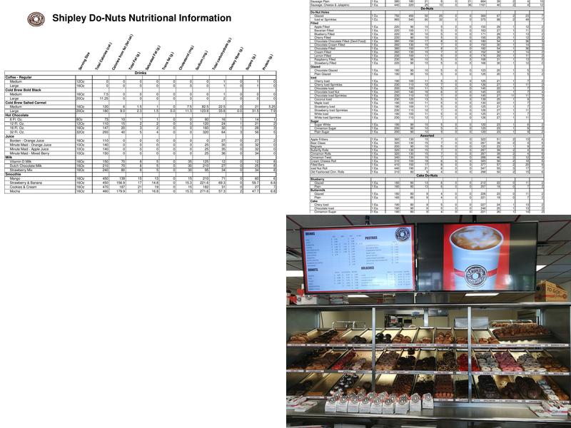 Shipley Do-Nuts Menu