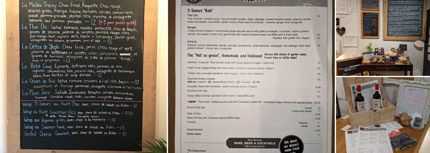3 Soeurs Menu
