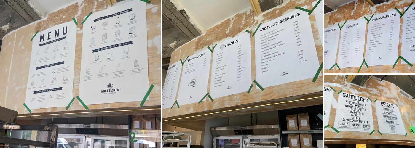 Hof Kelsten Menu