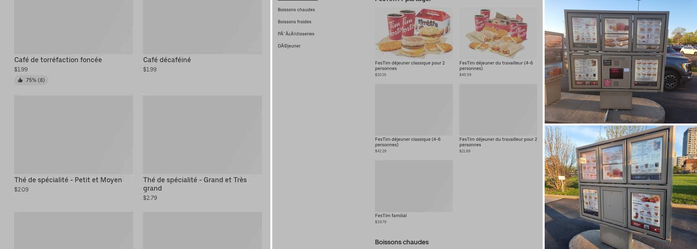 Tim Hortons Menu