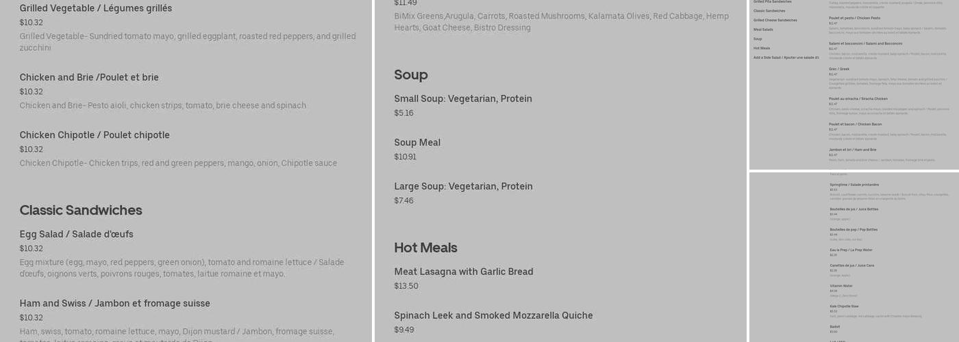 La Prep Menu