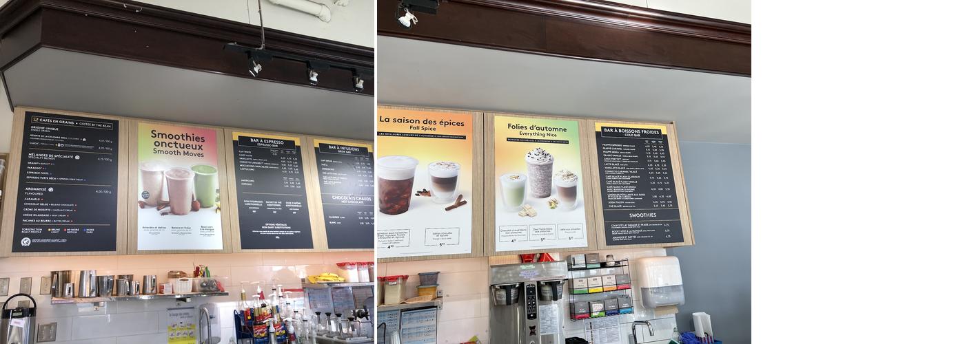 Second Cup Café Menu