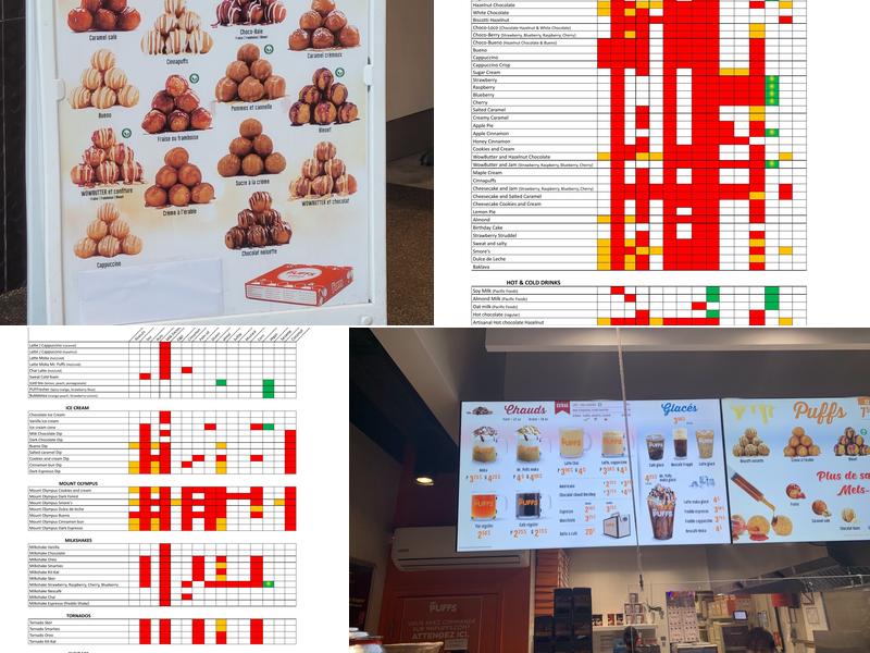 Mr. Puffs Menu