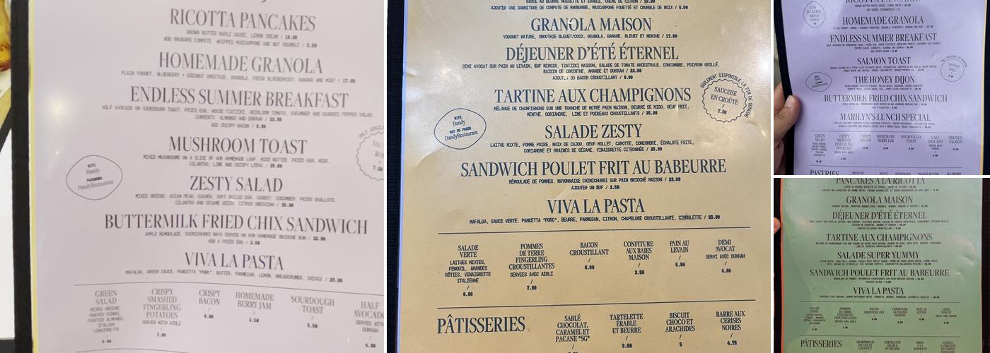 Dandy Menu