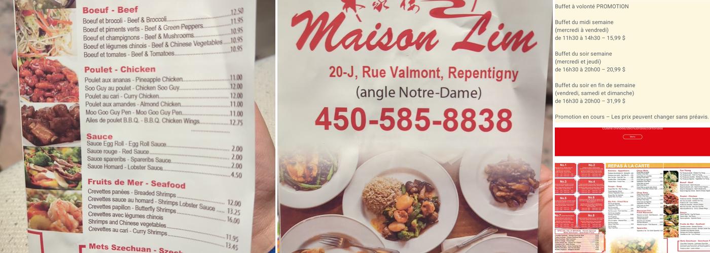 Buffet Maison Lim Menu
