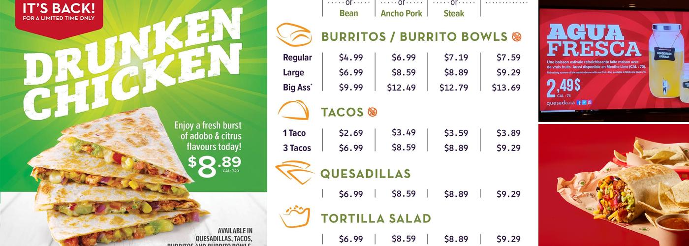 Quesada Burritos & Tacos Menu