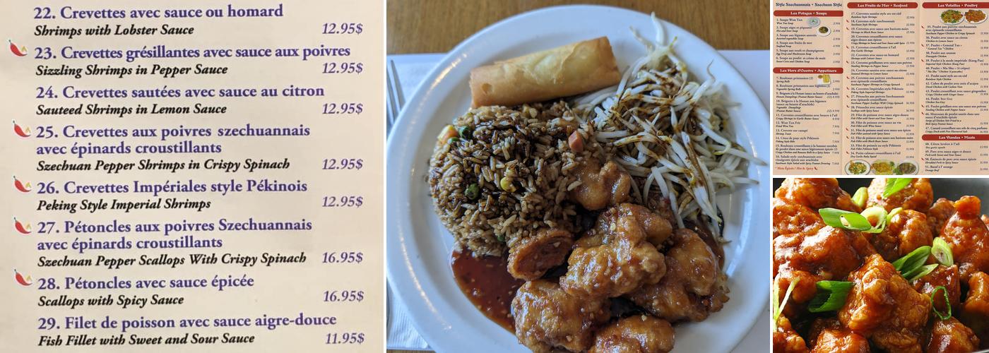 Restaurant La Chinoise Menu