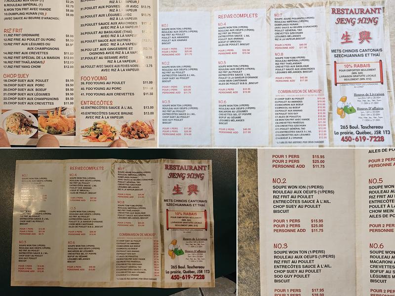 Restaurant Seng Hing Menu