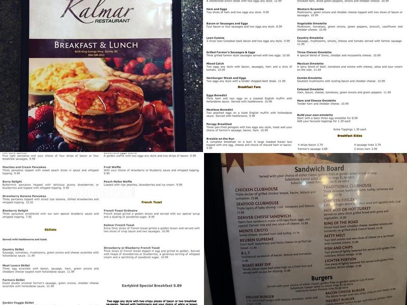 Kalmar Restaurant Menu
