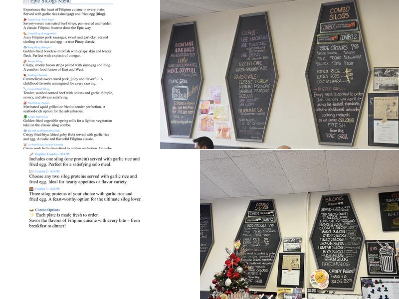EPIC GRILL SILOGS + SANS RIVAL Menu