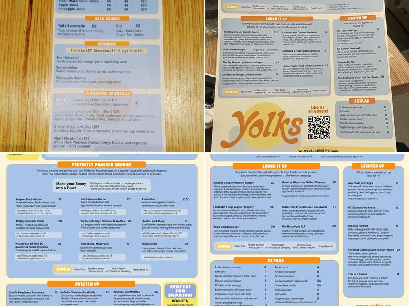 Yolks Menu