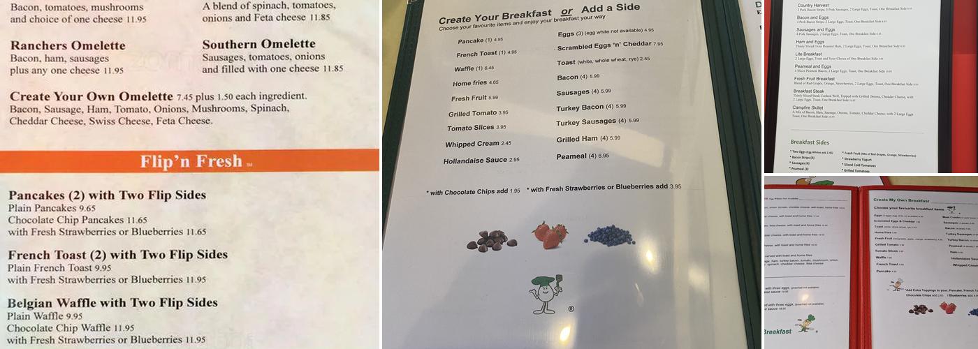Flips Restaurant Menu