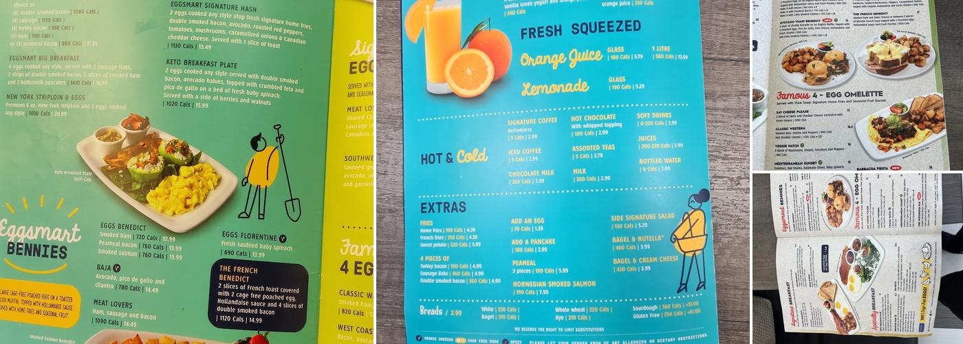 Eggsmart Menu
