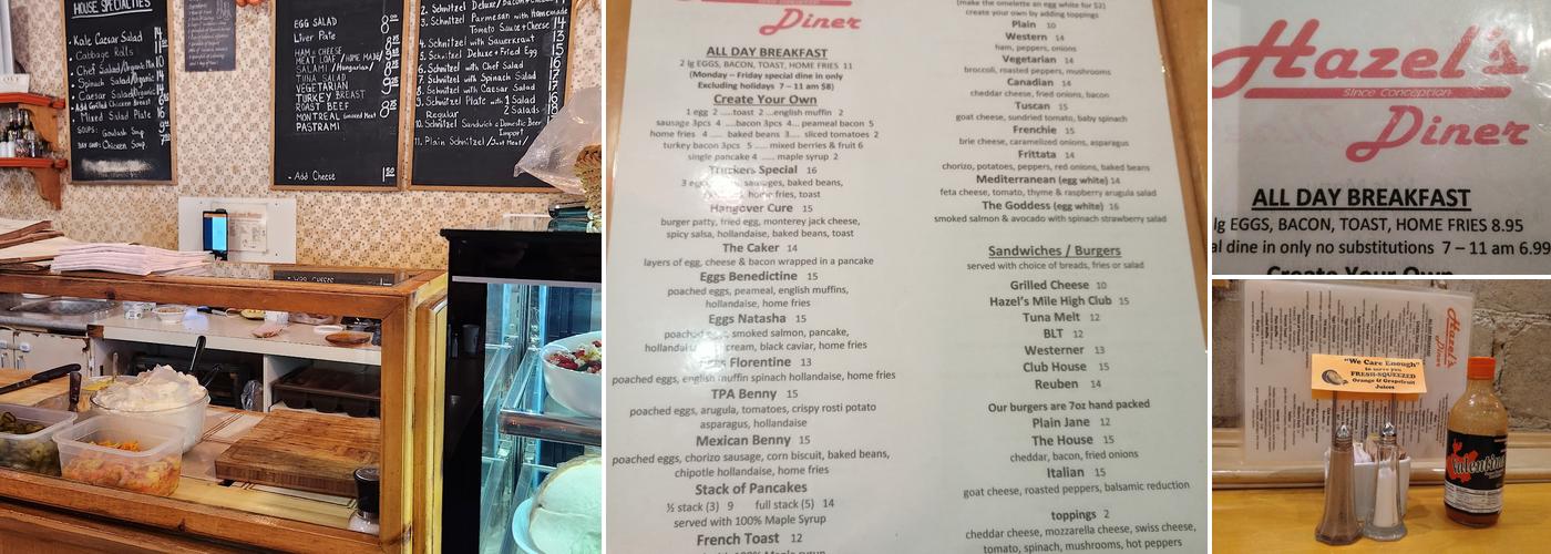 Hazel's Diner Menu