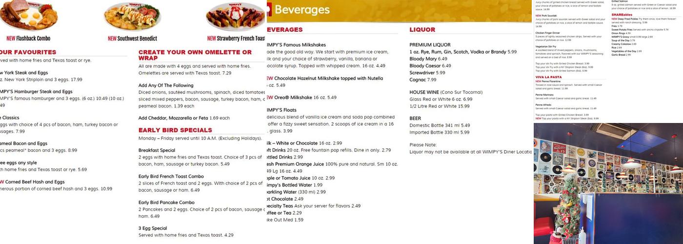Wimpy's Diner Menu