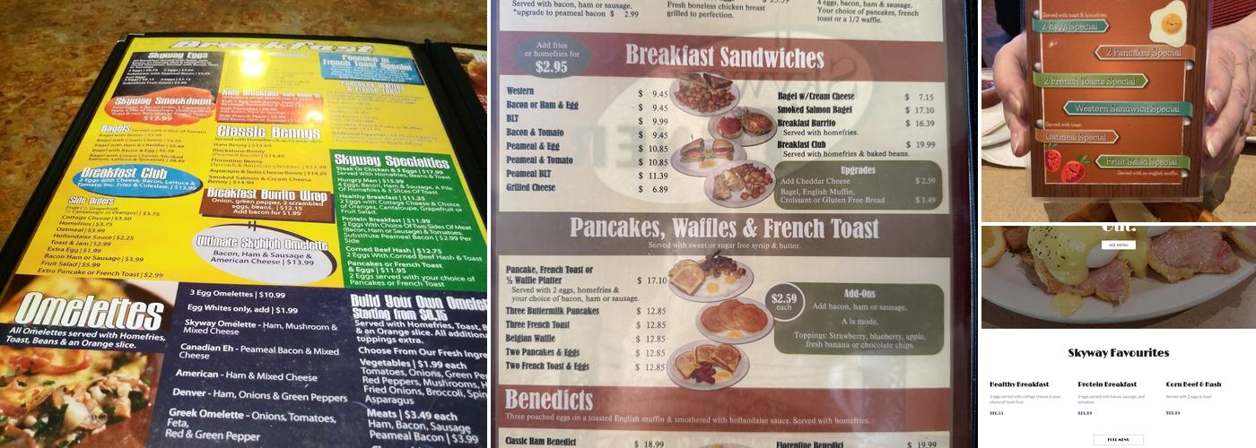 Skyway Diner Menu