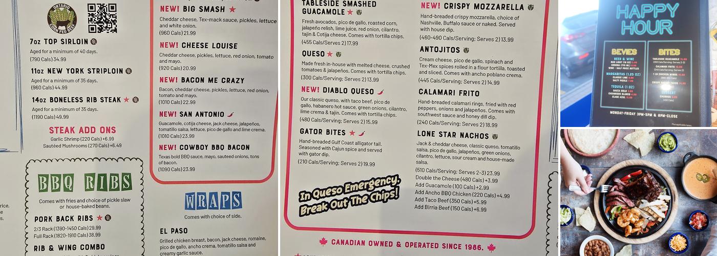 Lone Star Texas Grill Menu