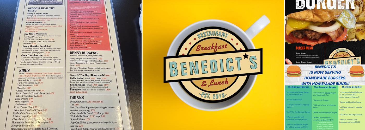 Benedict's Breakfast Menu