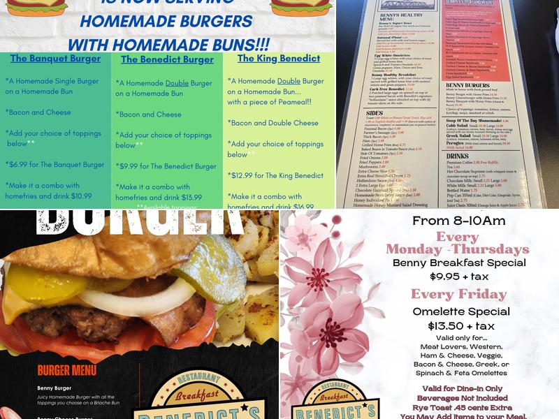 Benedict's Breakfast Menu