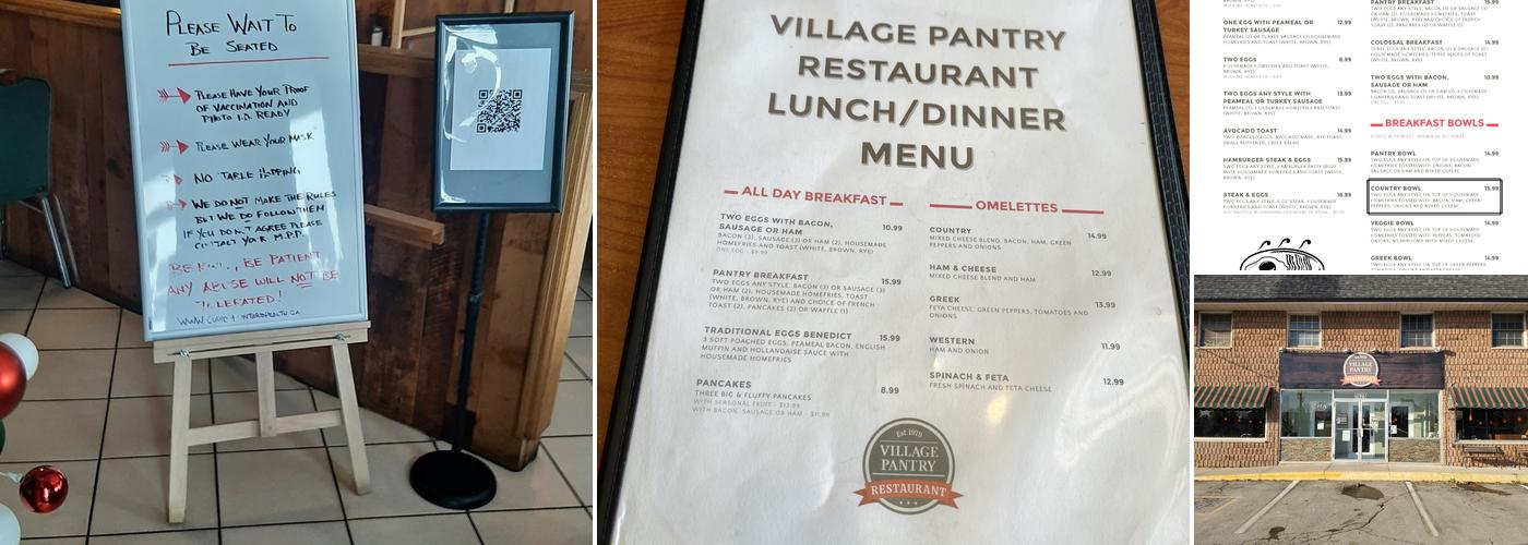 Village Pantry Restaurant Menu
