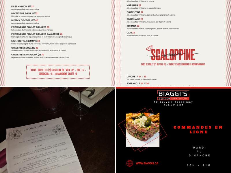 Biaggi's Bar & Trattoria Menu