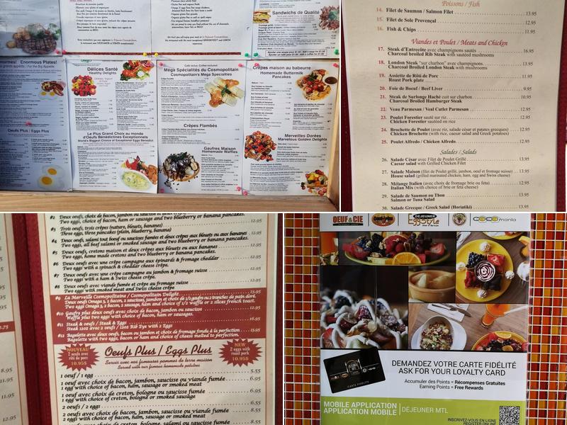 Déjeuner Cosmopolitain Menu