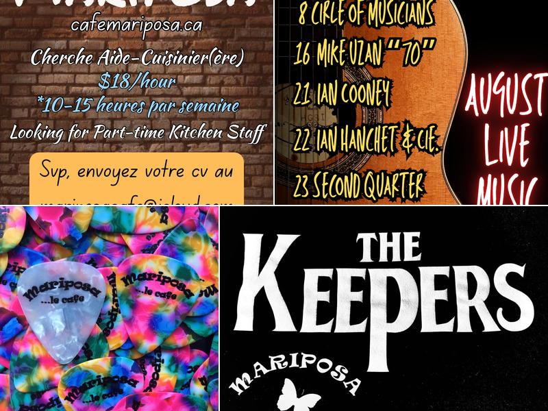 Mariposa Bistro Café Menu