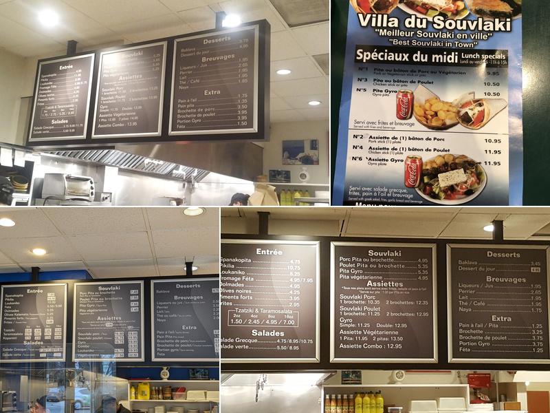 Villa du Souvlaki Menu