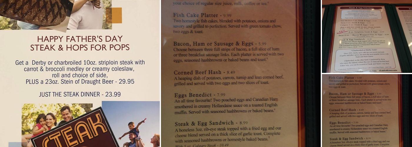 Steak and Stein Family Restaurant Menu