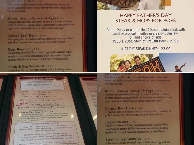 Steak and Stein Family Restaurant Menu