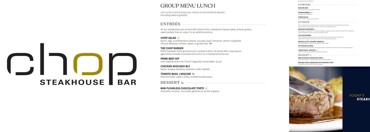 Chop Steakhouse & Bar Menu