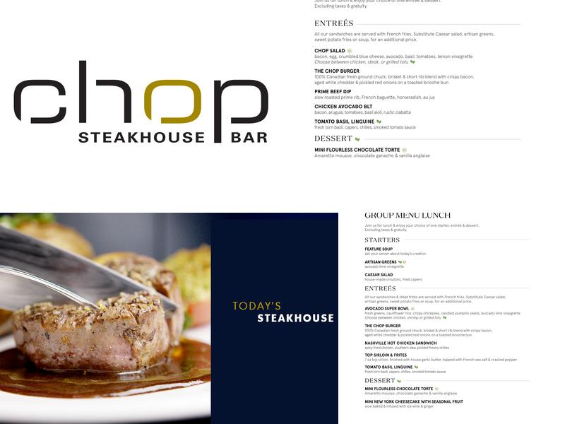 Chop Steakhouse & Bar Menu