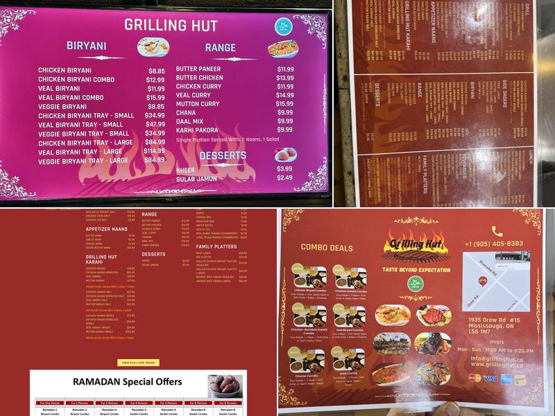 Grilling Hut Menu