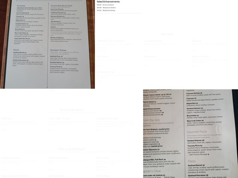 Snug Harbour Seafood Bar and Grill Menu