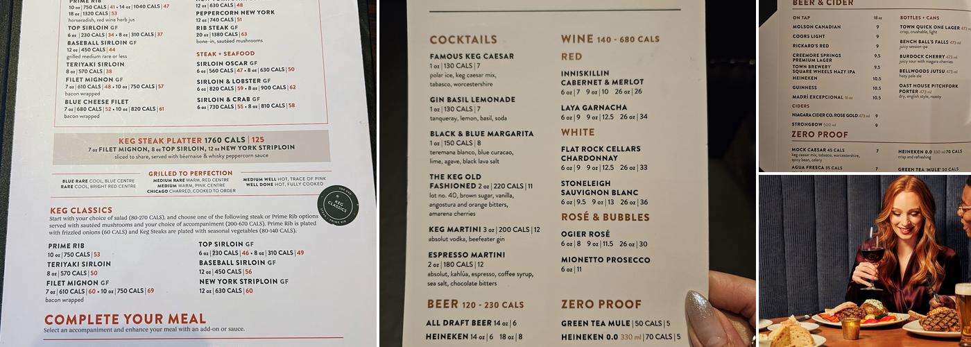 The Keg Steakhouse + Bar - Richmond Hill Menu
