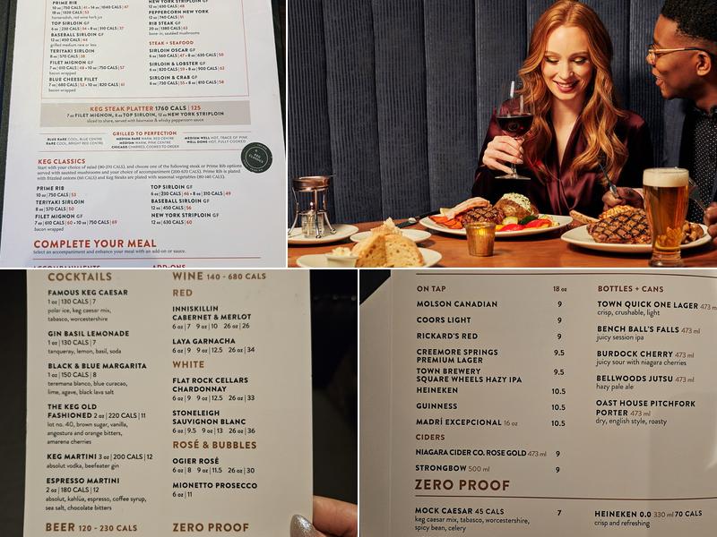 The Keg Steakhouse + Bar - Richmond Hill Menu