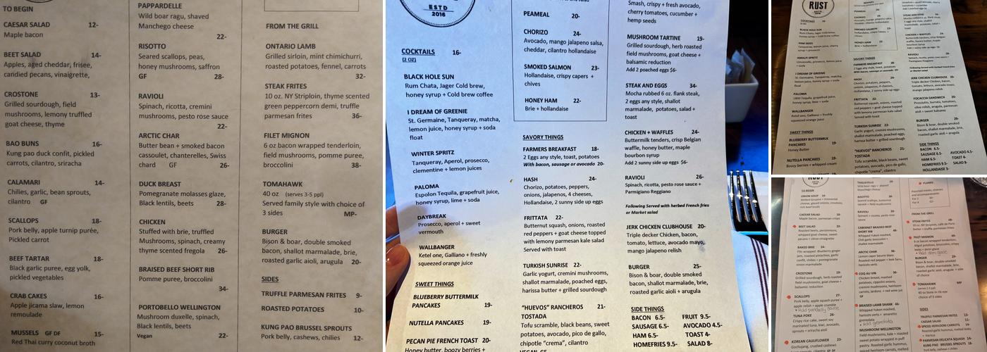 Rust BistroBar Menu