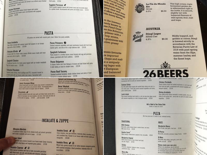 My Cousin Vinny's Menu