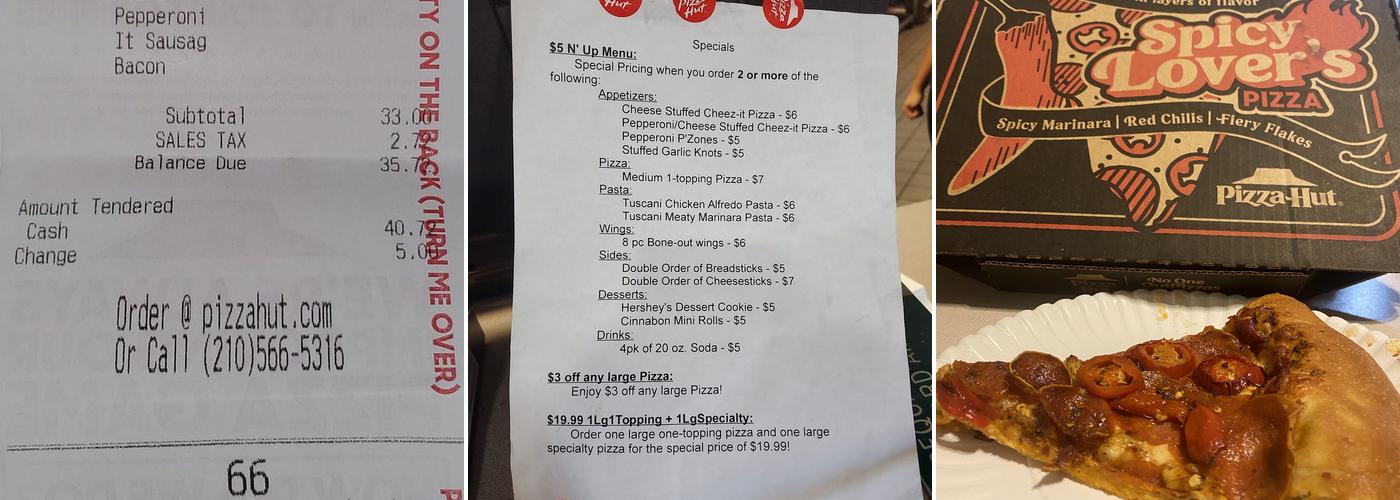 Pizza Hut Menu