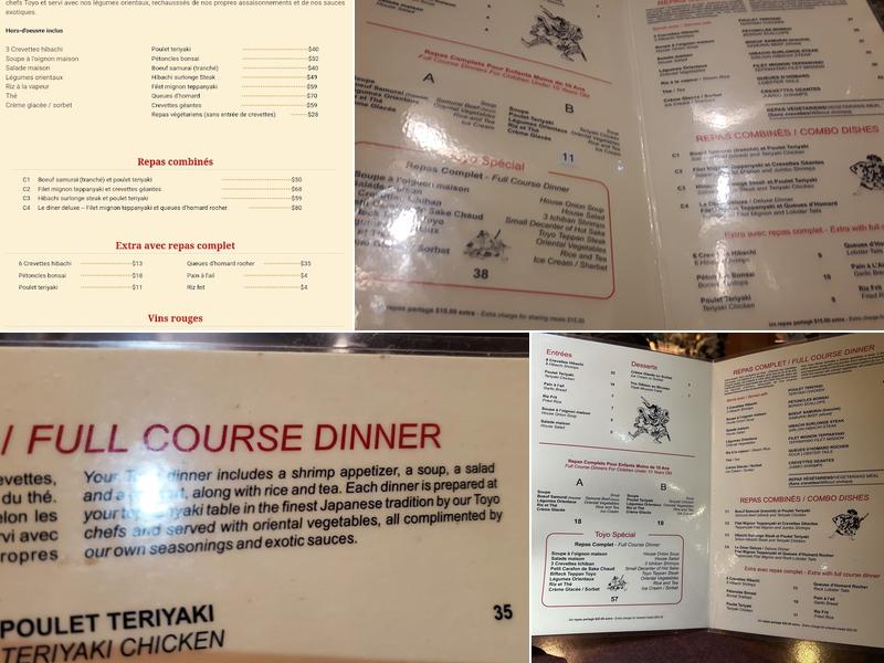 Toyo Grillades A La Japonaise Menu