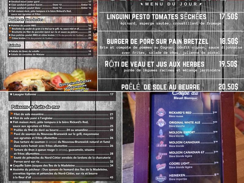 Bar-restaurant Chez Mario Tremblay Menu