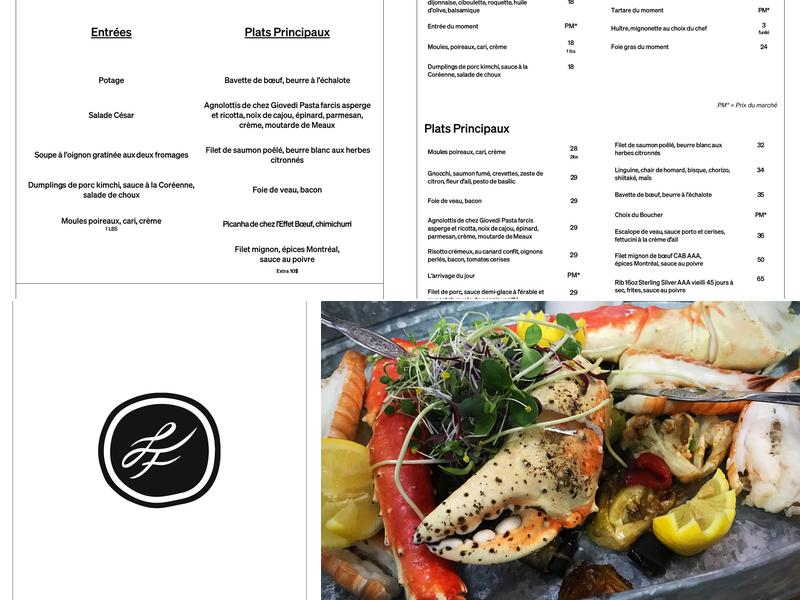 Restaurant Fougasse Menu