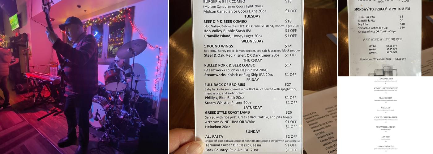 The Terminal Pub Menu