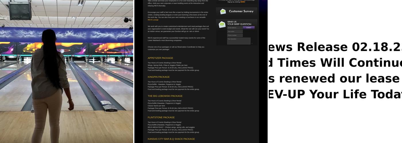 REVS Bowling Menu