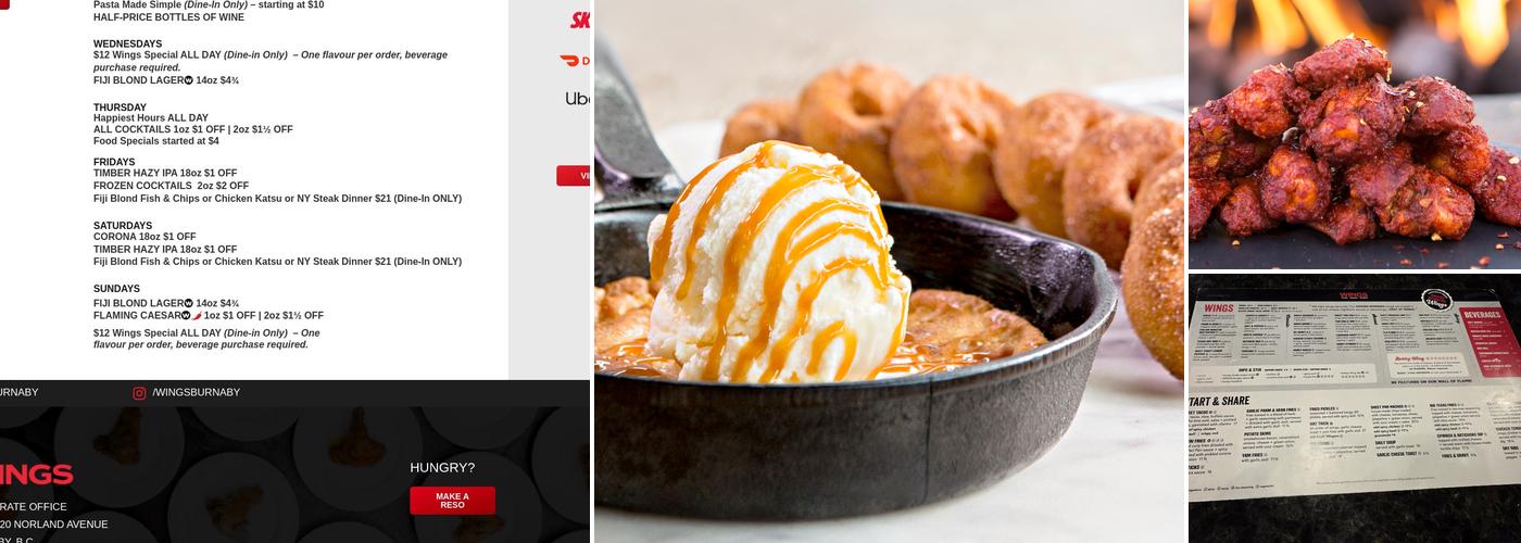 WINGS Burnaby Menu