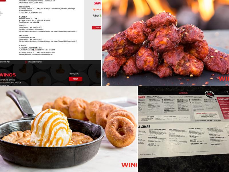 WINGS Burnaby Menu