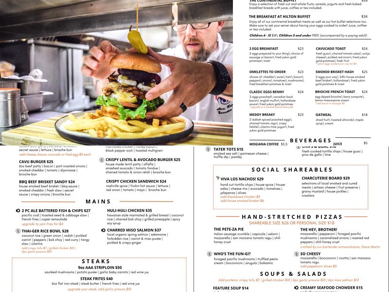 CAVU Kitchen Bar Menu