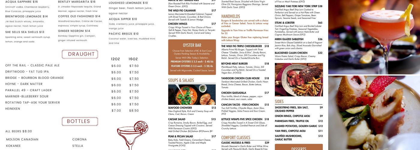 The Wild Fig Restaurant + Bar Menu